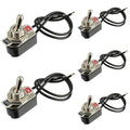 Heavy Duty Toggle Switch SPST 2 Pin ON/Off Rocker Toggle Switch 6A/125V 3A/250V for Car Truck Boat Marine Black Shell(5PCS)