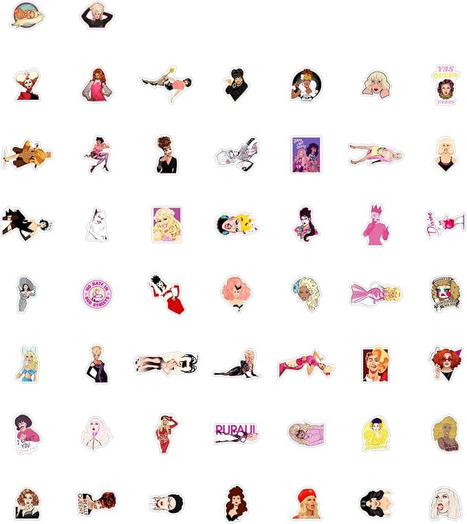 BulbaCraft Drag Queen Stickers for Water Bottle and Laptop - Pride Party Supplies, Decorations & Gifts, Waterproof Vinyl Decals, Gifts for Women & Men