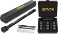 LEXIVON 1/2-Inch Drive Click Torque Wrench 10~150 Ft-Lb/13.6~203.5 Nm + Set of 1/2-Inch Flip Impact Socket, 6 Total Lug Nut Sizes