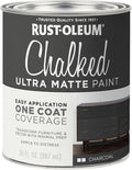 Rust-Oleum Charcoal Chalked All-in-One Ultra Matte Paint | One Coat Coverage | No Primer, Sanding, Or Topcoat Needed | Easy Clean Up | Made in USA | 30 OZ
