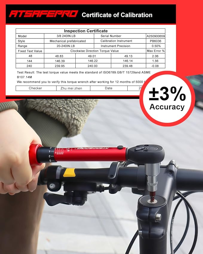 3/8 torque wrench 20-240 in.lb, Inch Pound Torque Wrench Set with Extension & 3/8" to 1/4" Adapter - ±3% Accuracy, Dual-Direction 72-Tooth for Bike, Motorcycle, Car & Engine Maintenance