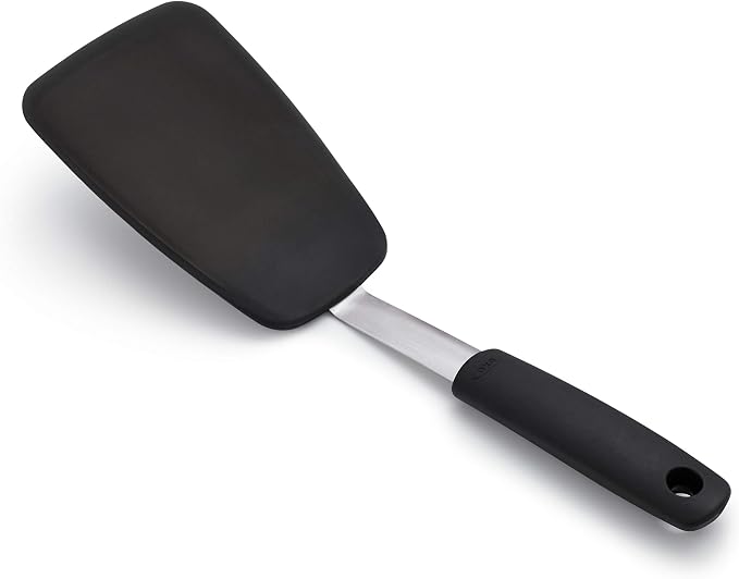 OXO Good Grips Large Silicone Flexible Turner & 65191 Good Grips Nylon Flexible Turner, Black