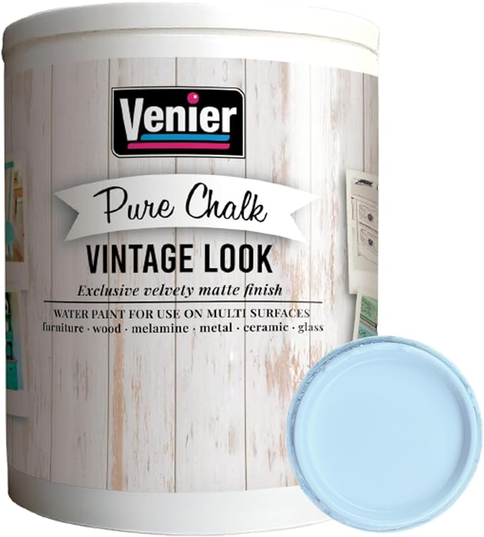 Chalk Pure Paint - for Furniture, Crafts, Home Decor - All-in-One – DIY – Eco-Friendly (Vintage [Blue]), (33.81 oz)