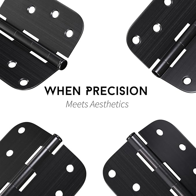 6 Pack goldenwarm 4 inch Oil Rubbed Bronze Door Hinges Exterior Door Hinges - Residential Hinges for Interior and Exterior Doors, 5/8" Radius Corners, Iron