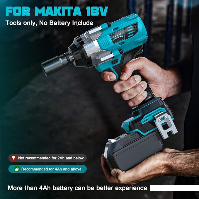DIYtoolifz Cordless Impact Wrench 1/2 inch for Makita 18v Battery, 900FT-LBS (1200N.m) Brushless Electric Impact Gun, High Torque Power Impact Driver with 6Pcs Sockets & Storage Case (Tool Only)
