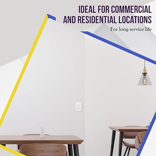 ENERLITES Matte White Light Switch with Screwless Wall Plate, Decorator Paddle Rocker Wall Switch, Single Pole, Grounding Screw, Residential Grade, 15A 120V/277V, UL Listed, 91150-MW-20PCS (20 Pack)