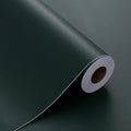 FUKU MON 24"x394" Vintage Green Wallpaper Peel and Stick Dark Green Contact Paper Matte Solid Textured Self Adhesive Removable Thick Vinyl Film Roll for Cabinets Bedroom Wall Decoration