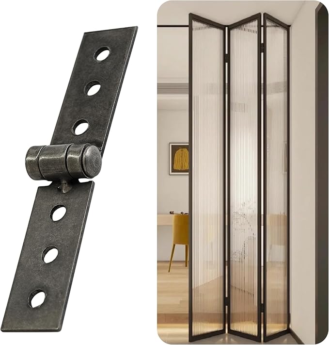 2PCS Folding Butt Hinges, Silver Stainless Steel Door Furniture Hinges, Heavy Duty Small Strap Hinge for Cabinets, DIY (84 * 16 * 1.5mm)