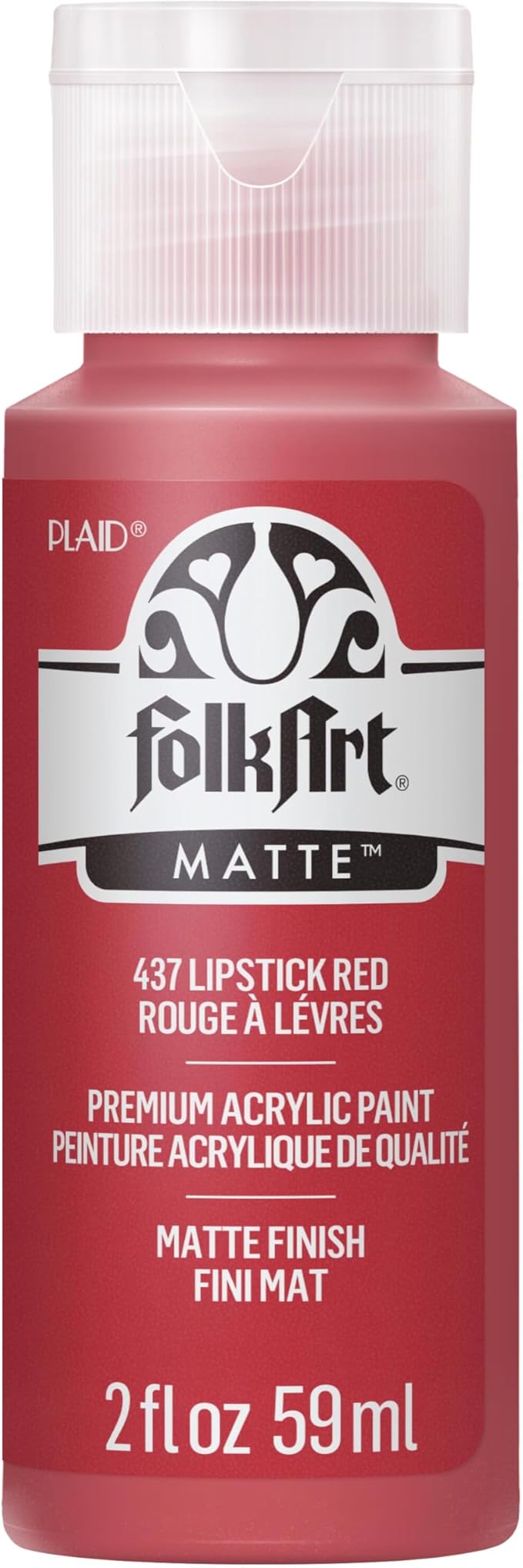 FolkArt Acrylic Paint in Assorted Colors (2 oz), 437, Lipstick Red
