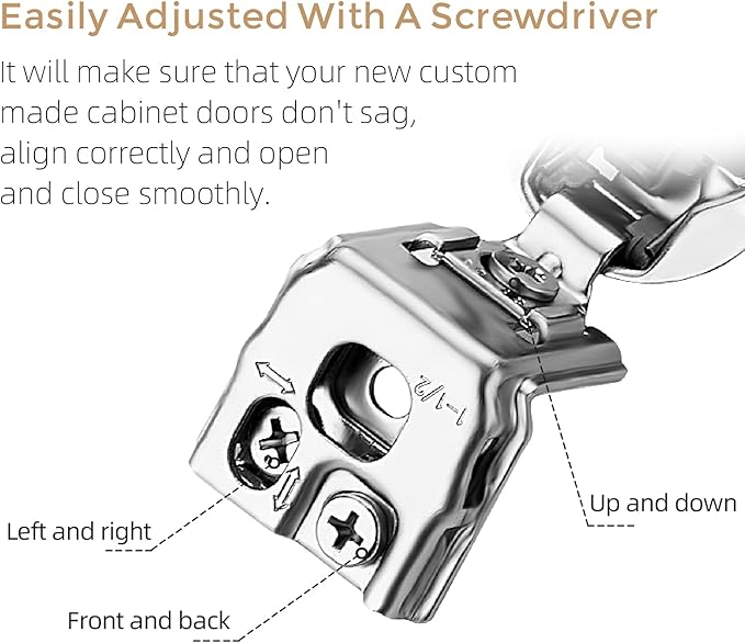 Ravinte 50 Pack 25 Pairs 1-1/2 inch Overlay Soft Close Hinges for Kitchen Cabinet Hinges Satin Nickel Hidden Hinges Stainless Steel Concealed Hinge self Closing