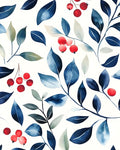 Danodoi Dark Blue Vintage Leaf Peel and Stick Wallpaper 17.5" x 118" | Waterproof Vinyl Self Adhesive Removable Renter Friendly Floral Contact Paper