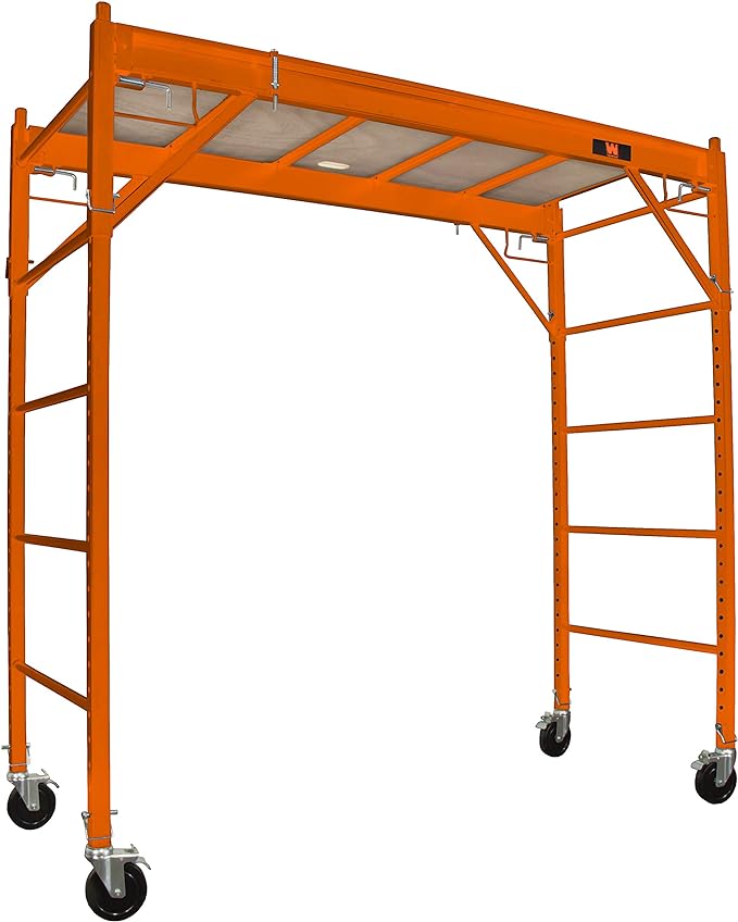 WEN 31110T Baker-Style 6.25 ft. Multi-Purpose 1000-Pound-Capacity Rolling Steel Scaffolding