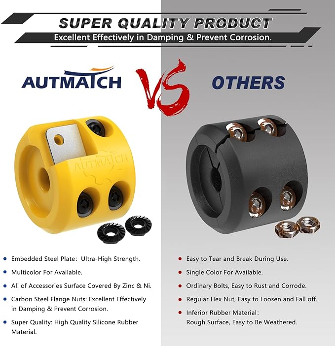 AUTMATCH Winch Cable Hook Stopper (2 Pack), Silicone Rubber Winch Stopper for Wire & Synthetic Rope, Winch Line ATV UTV, Shock Absorbent, Prevent Pulling Bounce and Abrasion, Yellow