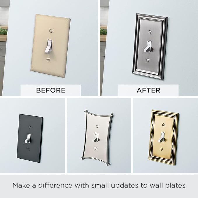 Franklin Brass Classic Lace (3-Pack) Decorative Light Switch Cover Wall Plate Brushed Nickel 1-Gang Wall Plate Switch/Toggle Plate Guards Electrical Outlet Covers W35070V-SN-C