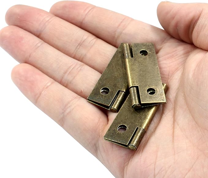 Murtenze 24 Pack 1.5 Inch Door Hinge Cabinet Hinge,Antique Bronze Butt Hinges Ball Bearing Window Outdoor Hinges with Mounting Screws