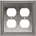 Henne Bery Sunken Pearls Heavy Duty Decorative Wall Plate Switch Plate Outlet Cover (Double Duplex, Heirloom Silver)