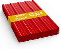 12 Pack PPGI Metal Roofing Panels, 72" x 36", 28 Gauge, 216 Sq. Ft. Coverage, Prepainted Galvanized Steel Sheets for Residential, Commercial, Pergolas, Gazebos, Fencing, and Patio Roofs（Red）