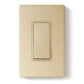 ELEGRP Matte Champagne Gold 3 Way Decorator Light Switch, 15A 120-277V, Paddle Rocker Switch Replacement, On/Off Wall Switch, Self-Grounding, Residential Grade, with Mid Wall Plate, UL/CUL, 1 Pack