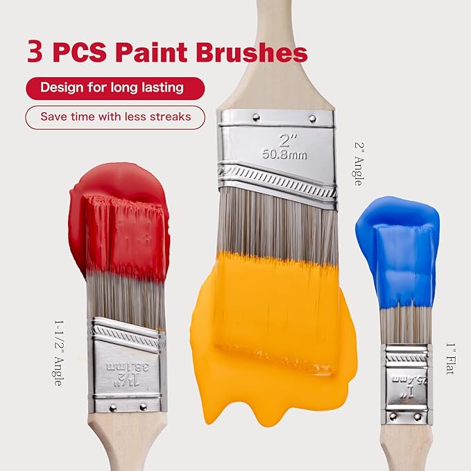 Mister Rui 20-Piece Paint Roller Kit, 9 Inch and 4 Inch Microfiber Roller Set with Paint Tray, Liners, Brushes, Drop Cloth and Tape for Walls, Ceilings, Trim and Home Painting