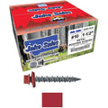 Metal Roofing Screws: (2000) 10 x 1-1/2" Crimson Red Hex Head Sheet Metal Roof Screw. Self Starting Metal to Wood siding Screws. EPDM Washer. Colored Head
