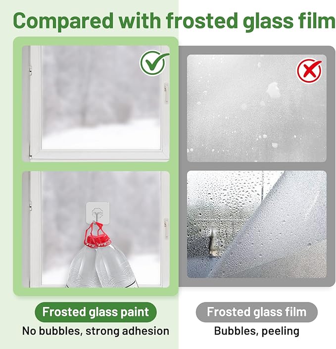 SENVEN Frosted Glass Touch Up Paint for Window Repair- Acrylic Window Privacy Paint, Waterproof & UV Resistant, Frosted Glass for Bathroom, Kitchen, Room, Sliding Door, Semi-Gloss, 1.5 oz, 30ML