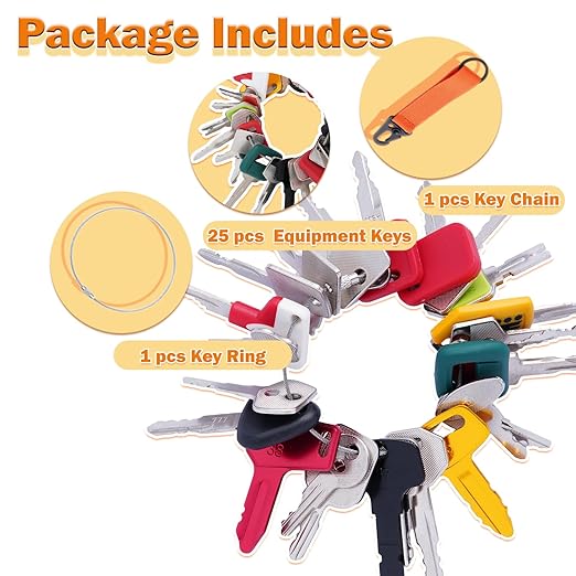 No-Duplicate Heavy Equipment Keys Master Set, Construction Ignition Key Set Fit Yanmar, Kubota, Case, JCB, JD, CAT, Hyster for Operators & Construction Workers