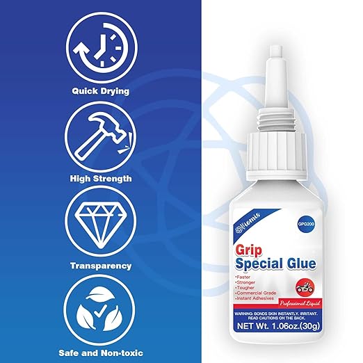 30g Motorcycle Grip Glue, Instant Handlebar Adhesive for Dirt Bike, ATV, MTB & Snowmobile, Professional Quick-Dry Flexible Bond, Waterproof & Vibration Resistant Clear Liquid Glue