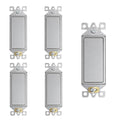 ELEGRP Matte Gray 3 Way Decorator Light Switch, 15A 120-277V, Paddle Rocker Switch Replacement, On/Off Wall Switch, Self-Grounding, Residential Grade, UL/CUL, 5 Pack