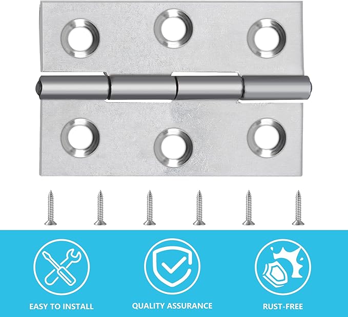 20 Pcs Metal Hinges, Folding Butt Hinge, 2 Inch Door and Window Gift Box Cabinet Hinge, with 120 Screws,Apply to Manual Work DIY Design