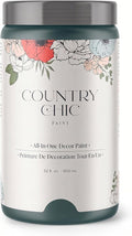 Country Chic All-in-One Chalk Paint for Furniture, Cabinets, Home Decor, Eco-Friendly, Matte Finish, Built-In Primer & Top Coat for Wood, Metal - Jitterbug (Dark Teal) - Quart 32 oz (950 ml)