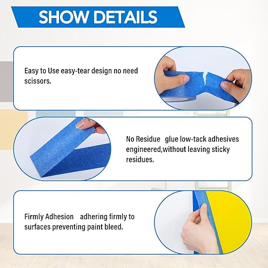 VOISEN 21 Packs Painters Tape, Blue Painters Tape, 2 Inch Wide (1.85 in x 55 Yds), Masking Tape for Multi-Purpose, Masking Tape Bulk,DIY Artist Craft Arts, Decoration, Drafting, No Residue