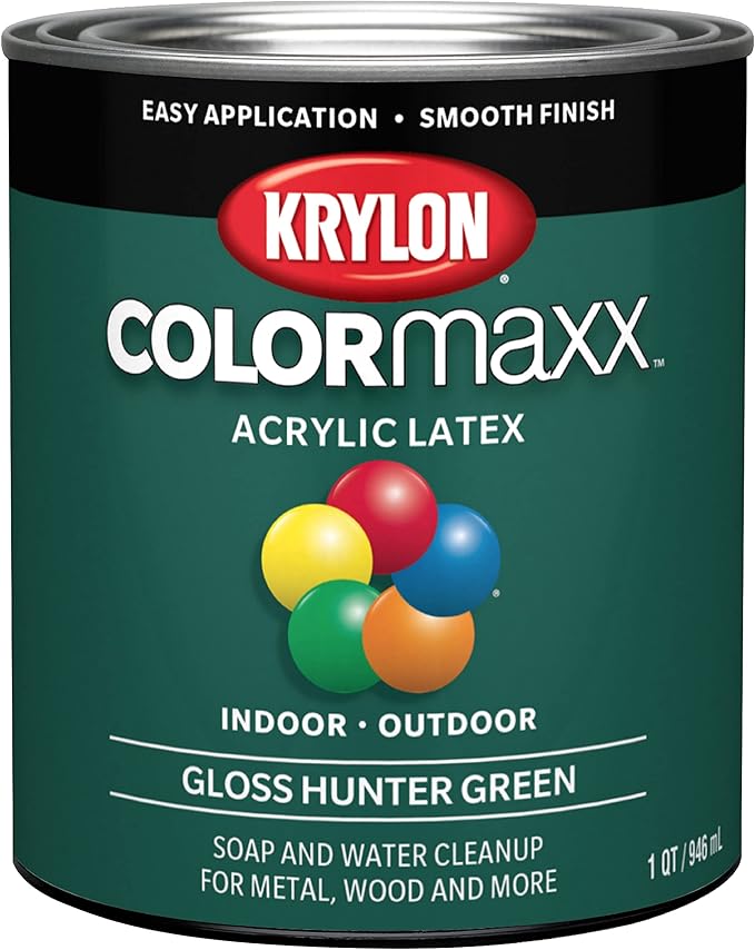 Krylon® COLORmaxx™ Brush-On, Gloss, Hunter Green, 1 Quart