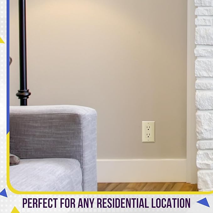 ENERLITES Decorator Light Switch or Receptacle Outlet Wall Plate, Size 1-Gang 4.50" x 2.76", Unbreakable Polycarbonate Thermoplastic, UL Listed, 8831-I-10PCS, Ivory (10 Pack)