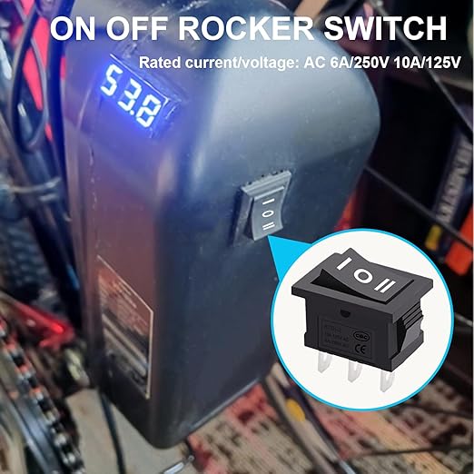 TWTADE 6Pcs 12V Rocker Switch On/Off/On 3 Pin 3 Position Car Auto Boat Rocker Toggle Switch AC 6A/250V 10A/125V KCD1-2-103-BK