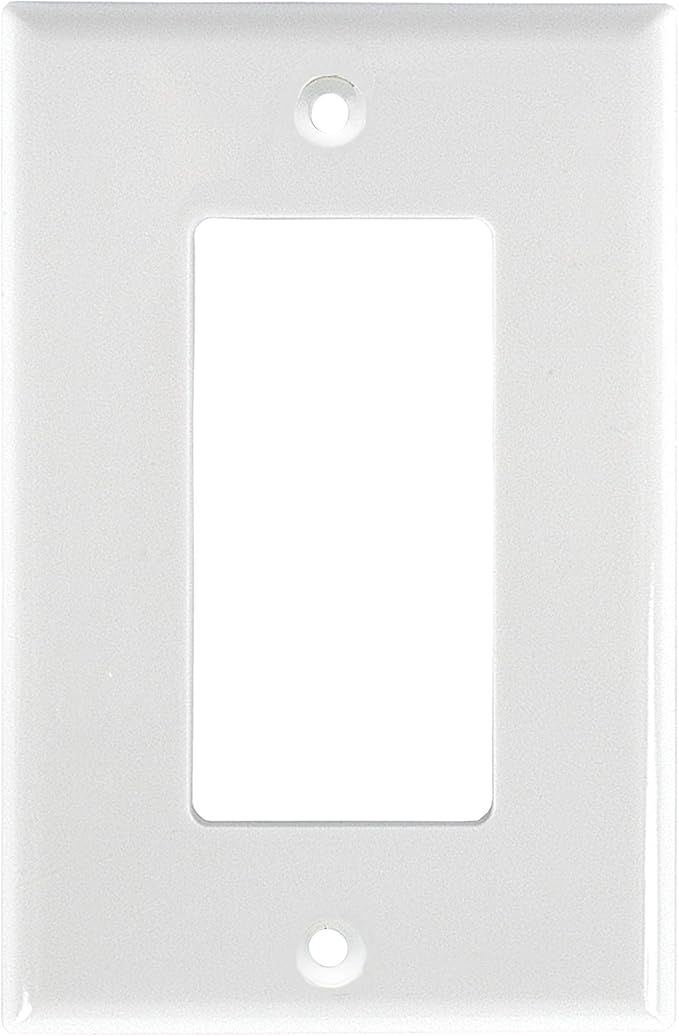 Power Gear Single Rocker Wall Plate Cover, 1 Gang, Light switch cover, 3.1” x 4.9” , Outlet Covers, Screws Included, White, 44745