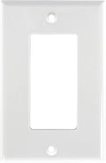 Power Gear Single Rocker Wall Plate Cover, 1 Gang, Light switch cover, 3.1” x 4.9” , Outlet Covers, Screws Included, White, 44745