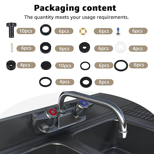 B-6RK Repair Kit Compatible with T&S Brass Faucets Replacement for T&S Brass B-6RK Faucets Repair Kit Includes Parts for Various Sink Valves