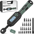 1/4 Torque Wrench Digital(1.1-22.2Ft.Lb) ±1% Average test accuracy Digital Torque Wrench 1/4 Drive with Buzzer and LED Flash Track Mode Torque Wrench Set with Bits & Sockets for Bike Moto Gunsmithing