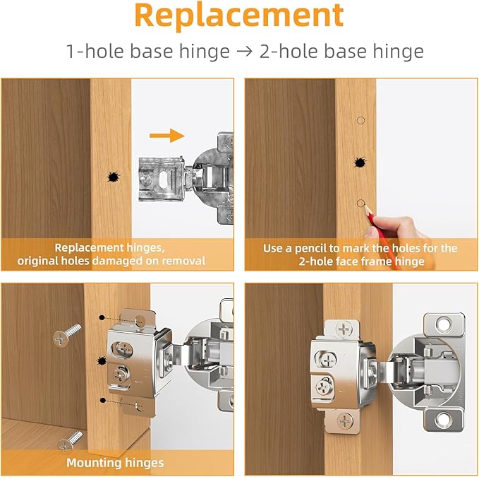 Chibery 2 Pack 1-1/4" Overlay 3D Soft Close Concealed Hinge, Face Frame Door, Small Angle Slow Close, Self Closing Hidden Satin Nickel, 105° Concealed Stainless Steel Hinges for Kitchen Cabinet Door