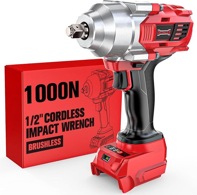 DIYtoolifz Cordless Impact Wrench 1/2 inch Compatible with Milwaukee 18v Battery, 750FT-LBS(1000N.m) Brushless Impact Driver, Electric Impact Gun with LED Work Light, Variable Speeds, 4-Speed Control.