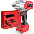 DIYtoolifz Cordless Impact Wrench 1/2 inch Compatible with Milwaukee 18v Battery, 750FT-LBS(1000N.m) Brushless Impact Driver, Electric Impact Gun with LED Work Light, Variable Speeds, 4-Speed Control.