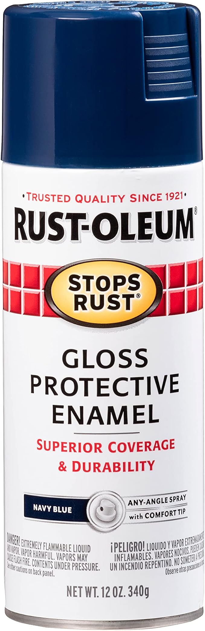 Rust-Oleum 7723830 Stops Rust Spray Paint, 12 oz, Gloss Navy