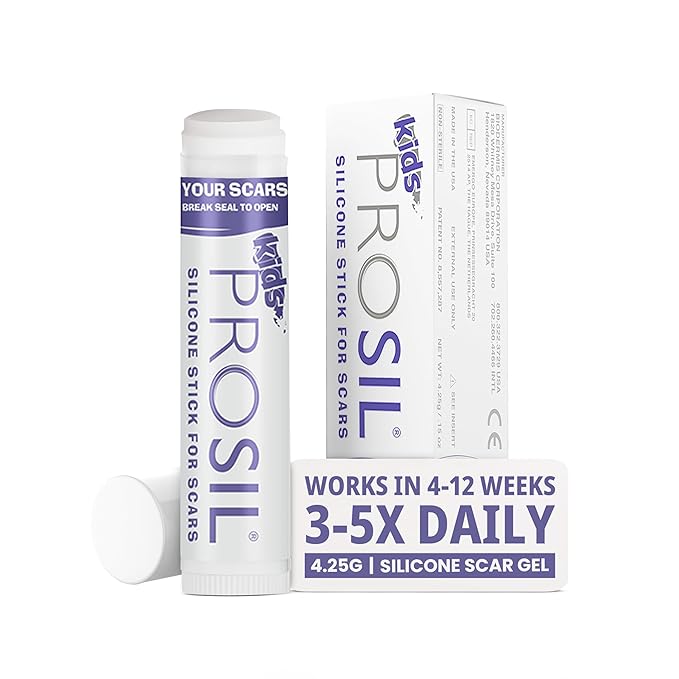 Pro-SIL Kids 4.25g – Mess-Free, Glide-On Silicone Stick for Kids – Hypoallergenic, Non-Toxic Silicone Formula – Pocket-Sized Scar Treatment for On-the-Go Use – Ideal for Exposed Scars on Face & Body