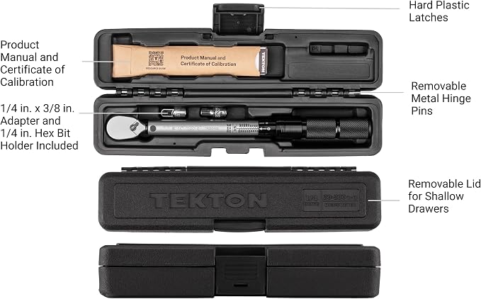 TEKTON 1/4 Inch Drive Micrometer Torque Wrench | TRQ50402
