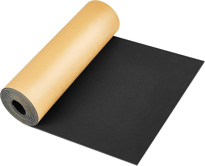 Pangda 1 Piece 78 x 12 x 1/8 Inch Extra Large Marine Foam Roll Closed Cell Rubber with Adhesive Insulation Sheets Lightweight Single Sided Tape Water Weather Resistant for Craft