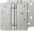 Luxbaro 2 Pack Self Closing Door Hinges, 4 Inch Spring Loaded Hinges for Doors, Adjustable Tension for Garage, Front Door, Back Door, for Left and Right Hand Door, 1/4'' Radius Corners, UL Listed