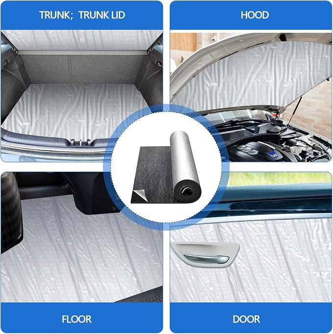 40" x 79" Thermal Sound Deadening (10mm 394mil) Automotive Heat Shield Reflective Insulation Mat Vehicle Car Truck SUV RV Engine Bay: Firewall Noise Reduce Heavy Duty Self-Adhesive DIY
