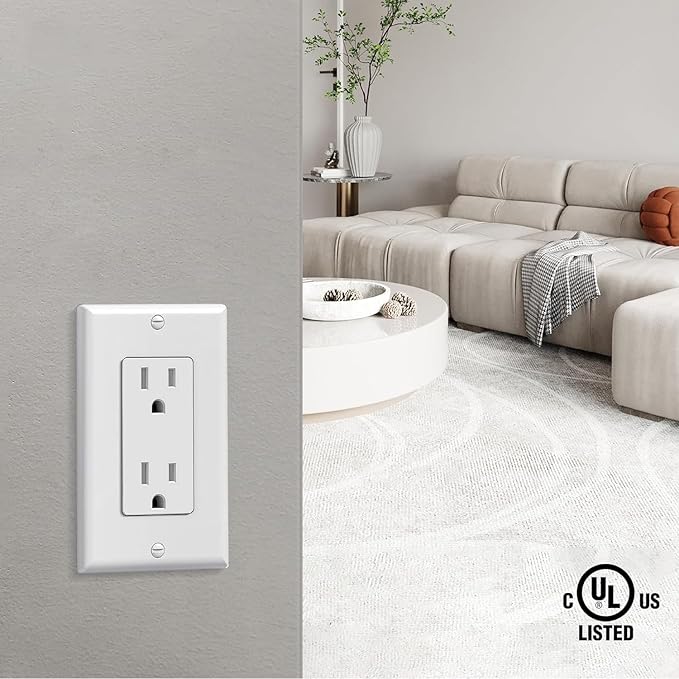 Light Switch GFCI Device Wallplate, Rocker Wall Plate Cover,Light Switch cover,Standard Size 1-Gang 4.50" x 2.76",Smooth Face,Unbreakable Polycarbonate Thermoplastic,UL Listed,2-Pack