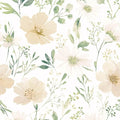 Floral Peel and Stick Wallpaper 17.7in x 70.8in | Watercolor flower removable self adhesive design for cottagecore bedroom accent walls