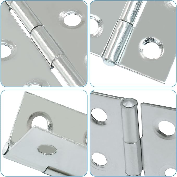 20 Pack Butt Hinges, 2 Inch Stainless Steel Small Hinges with Mounting Screws for Wooden Box, Jewelry Box, Craft DIY, Furniture